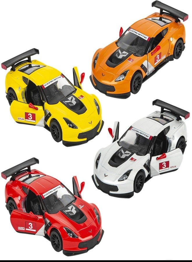 ماياترا سيارة سباق كورفيت C7.R من ماياترا كينز مارت بمقياس 1:36 مع أبواب قابلة للفتح وحركة سحب للخلف (برتقالي) - Image 4